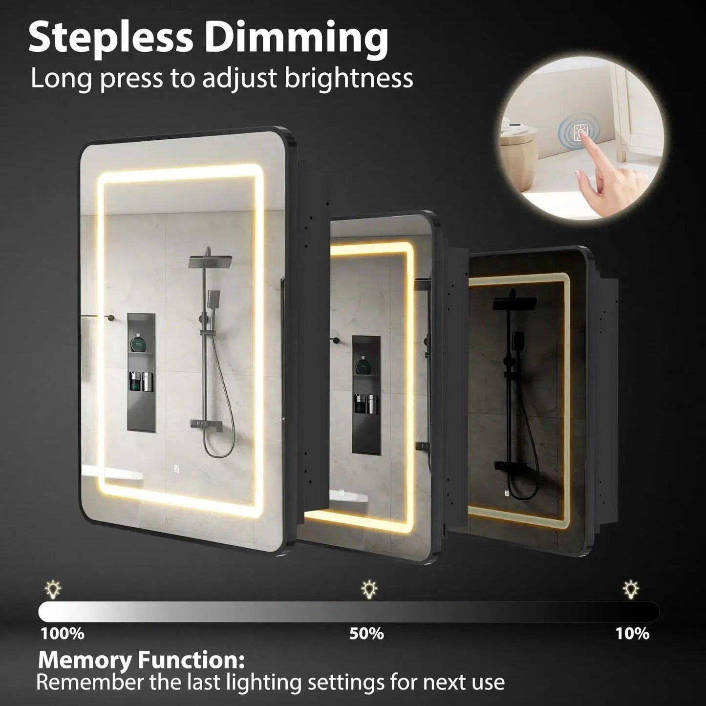 Hausvita Framed Recessed LED Light Bathroom Medicine Cabinet -small from PriceLows™