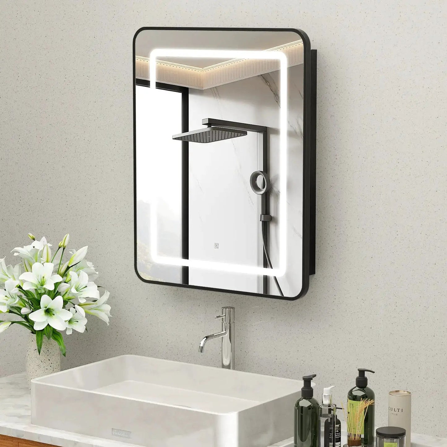 Hausvita Framed Recessed LED Light Bathroom Medicine Cabinet -small from PriceLows™