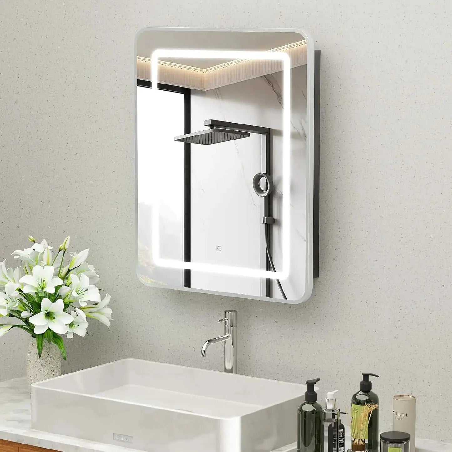 Hausvita Framed Recessed LED Light Bathroom Medicine Cabinet -small from PriceLows™