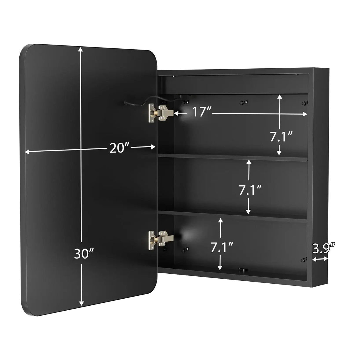 Hausvita Framed Recessed LED Light Bathroom Medicine Cabinet -small from PriceLows™