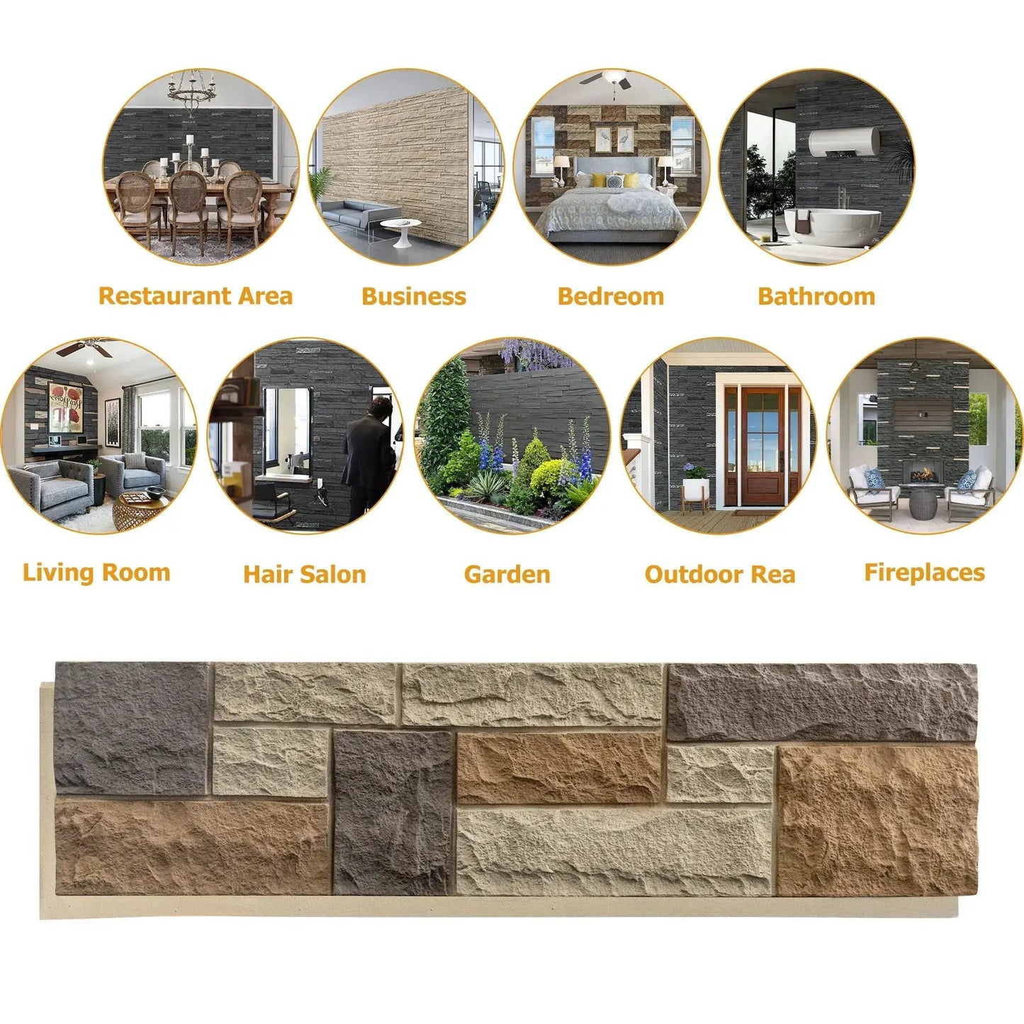 Hausvita Faux Stone Wall Siding Panel, PU Stone Veneer Exterior, 46.46" x 13" from PriceLows™