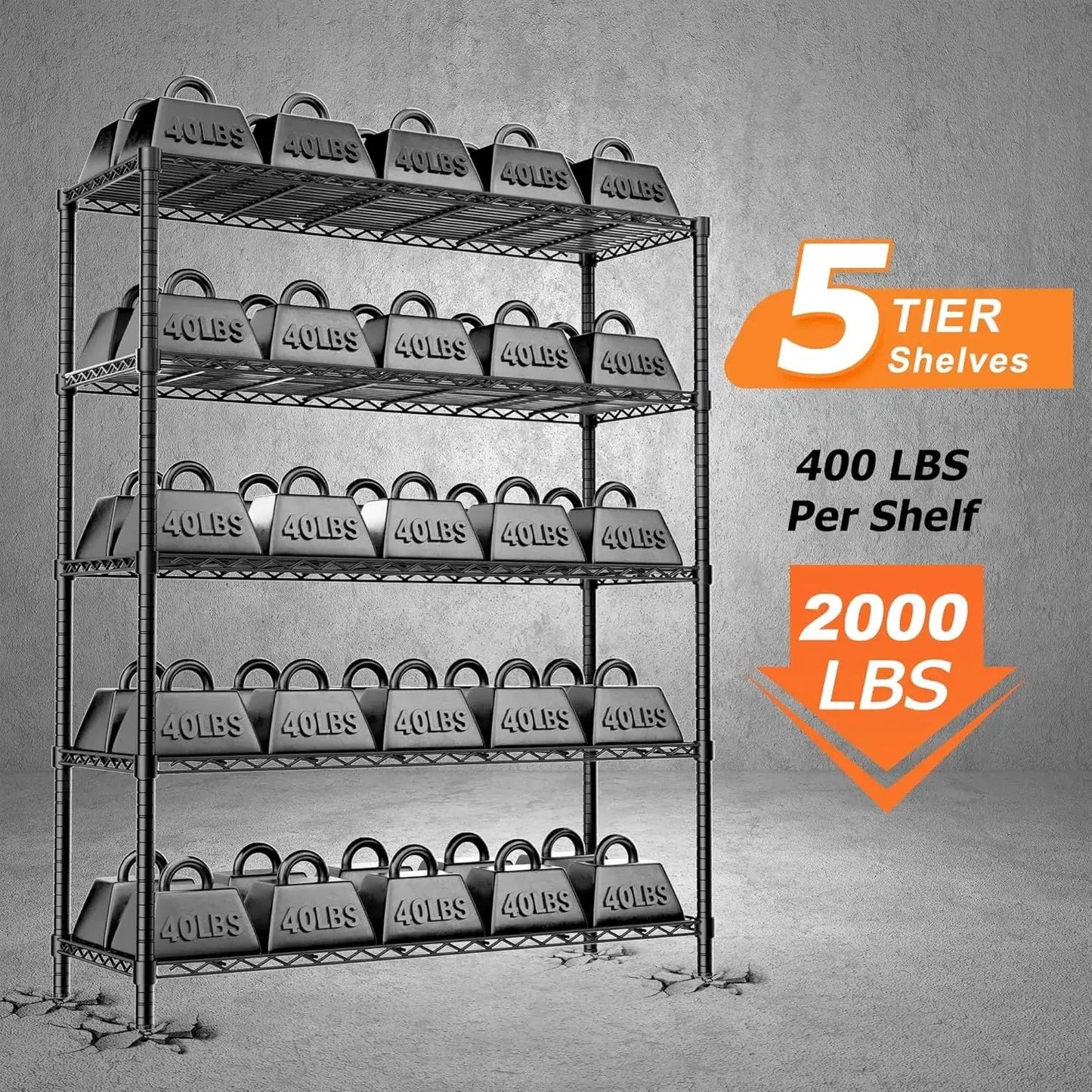 Hausvita Storage Shelves Heavy Duty, 48" L x 20" W x 72" H from PriceLows™