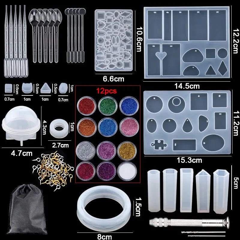 Resin Jewelry Making Kit | Dried Flowers Foil Earring Necklaces