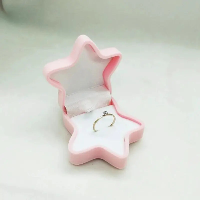 Flock Suede Velvet Flip Child Kid Necklace Earring Stud Finger Ring Exquisite Shell Starfish Crown Jewelry Box Jewel Case from PriceLows™