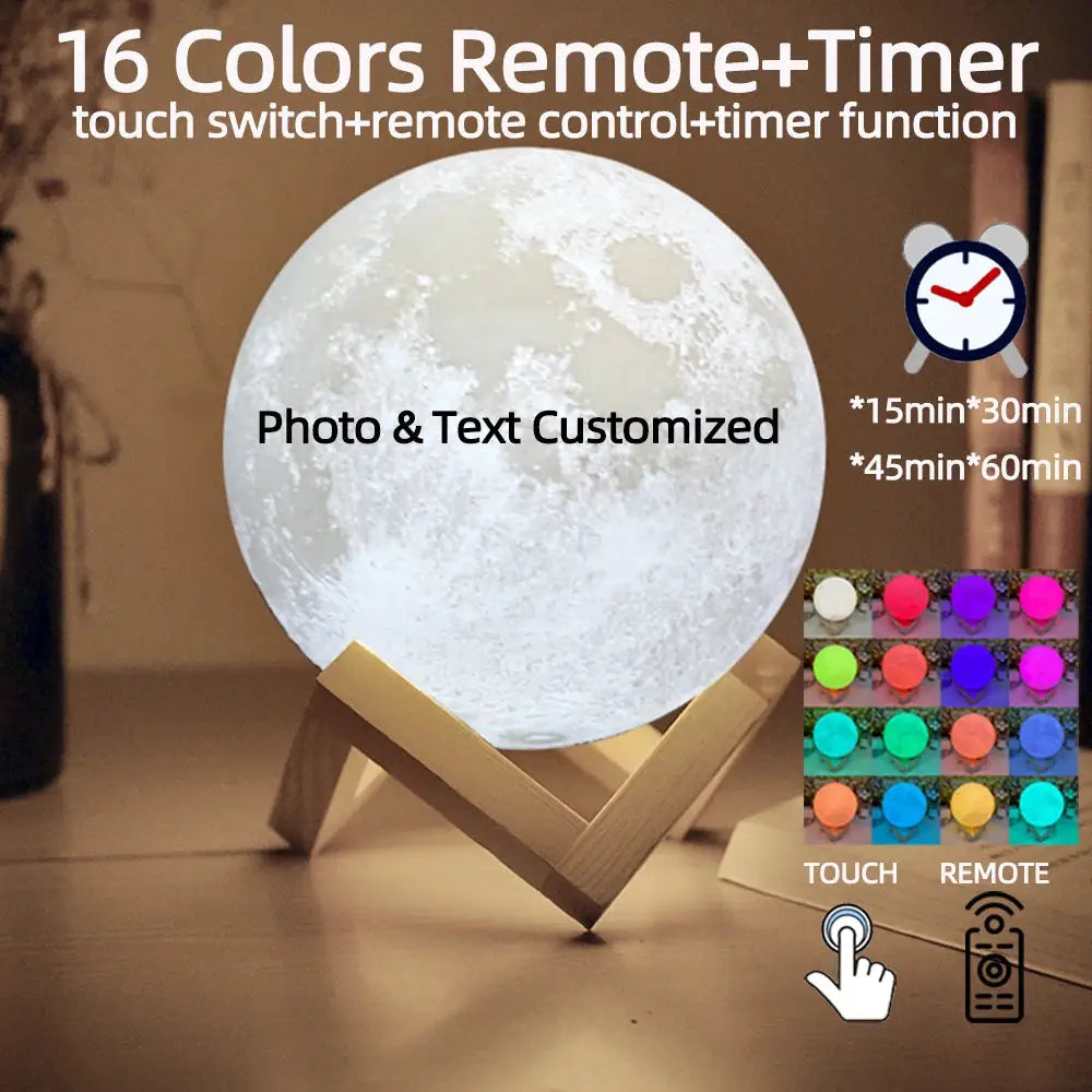 Moon Lamp Night Light | PLA Body | USB Rechargeable Night Light