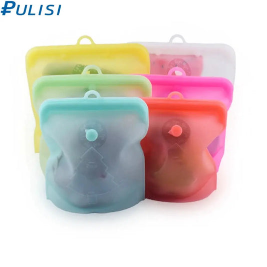 Silicone Reusable Food Bag | Capacities 500ml 1000ml 1500ml | Leakproof | Green