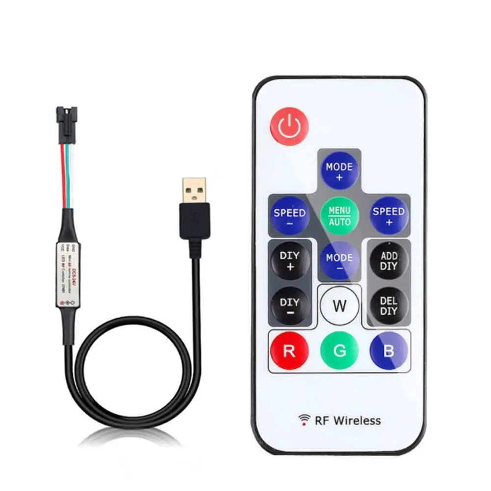 WS2811 WS2812B Led Pixels Strip Light Controller WS2812 USB/DC MINI 3Keys RF 14/17/21Keys Led Tape Remote Controller DC5-24V from PriceLows™