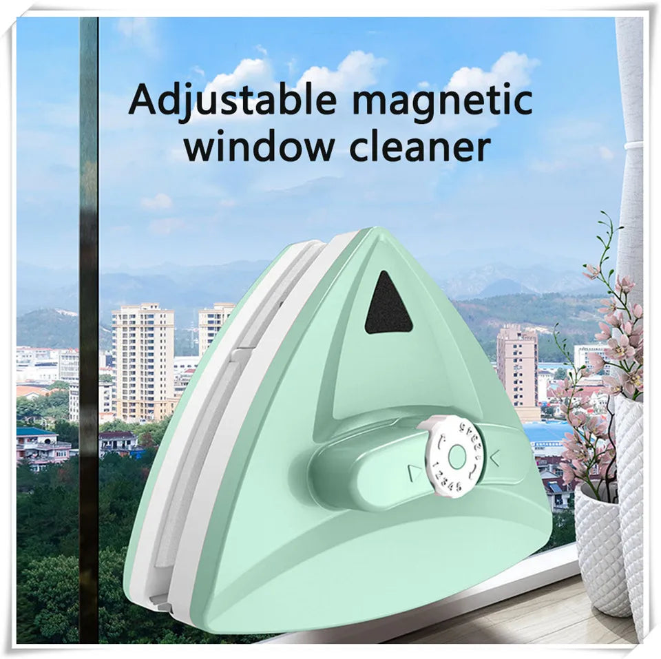 Magnetic Window Cleaner | Auto Water Discharge | Dual Layer Wiper | Home Use
