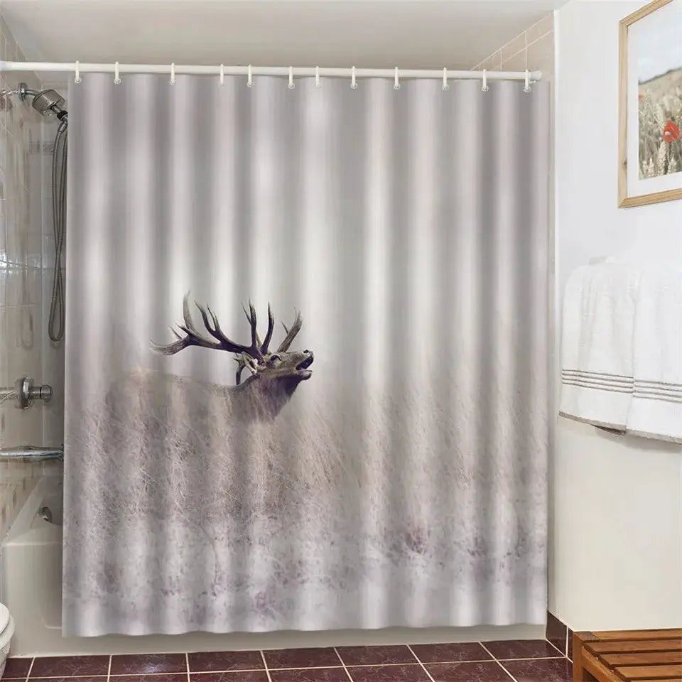 Cat Brushing Teeth Shower Curtain Bathroom Product Waterproof Durable Polyester Fabric Room Decoration cortinas With 12pcs Hooks from PriceLows™
