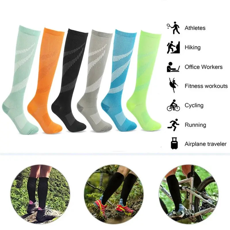 Compression Socks | Varicose Vein Relief | Diabetic Support | Unisex Nylon