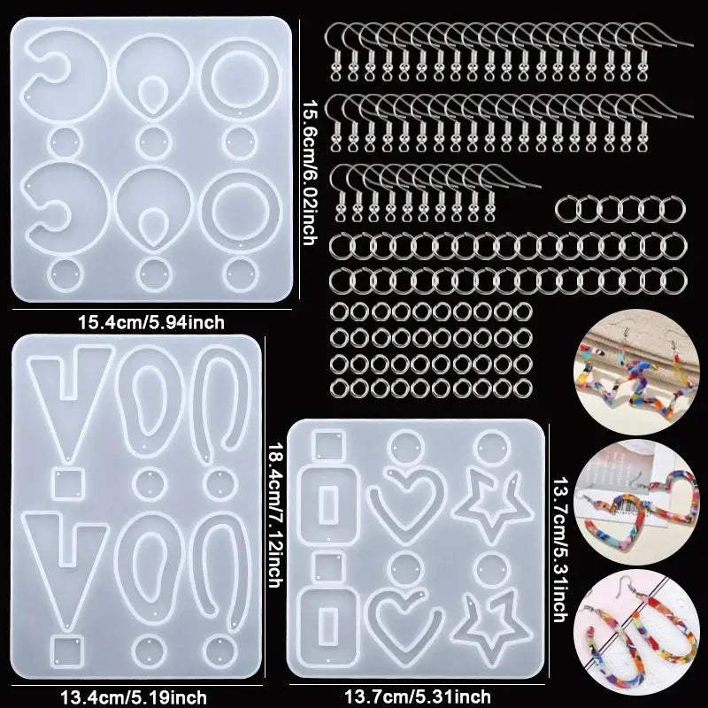 Silicone Resin Jewelry Molds | Mixed Styles | UV Casting Tools | DIY Craft Set