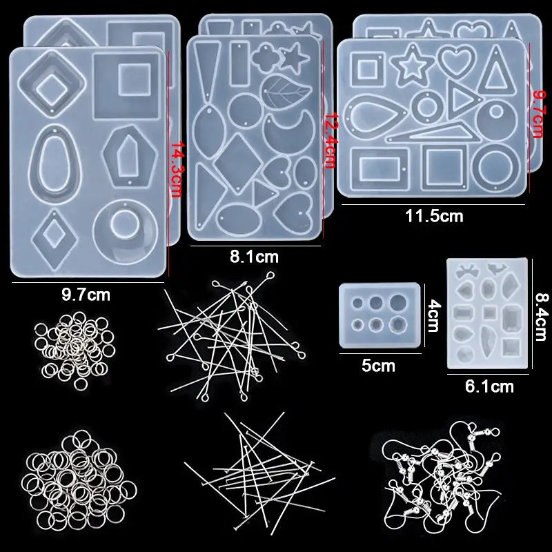 Silicone Resin Jewelry Molds | Mixed Styles | UV Casting Tools | DIY Craft Set