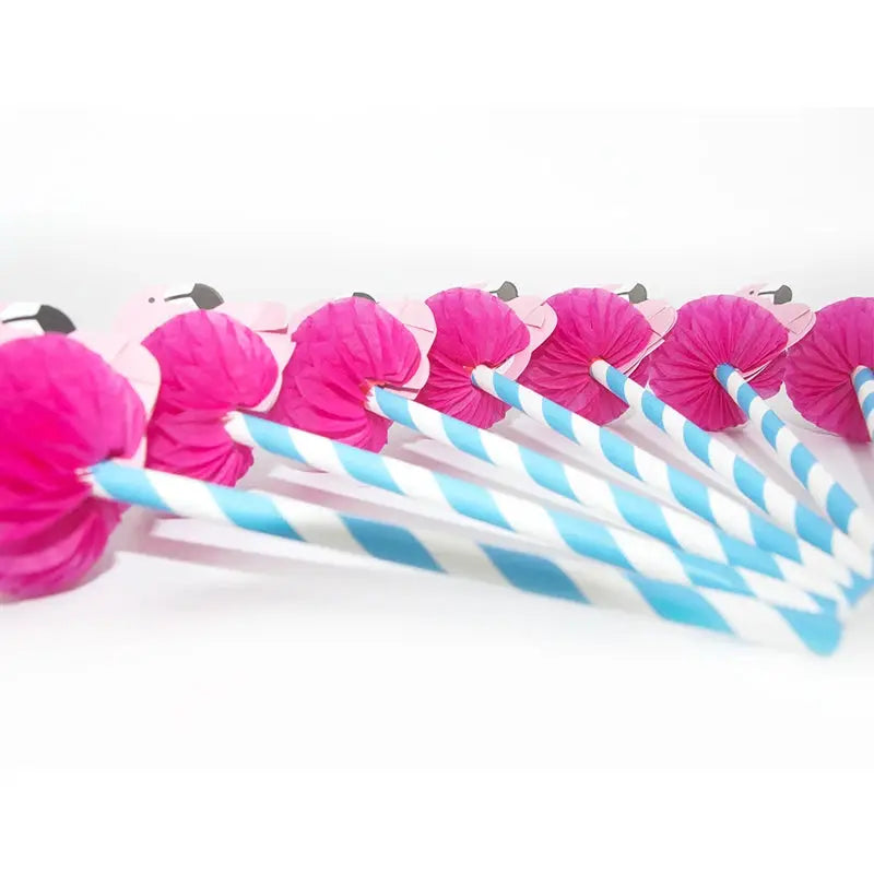Flamingo Paper Straws | Jungle Pattern | 10 And 20 Pack