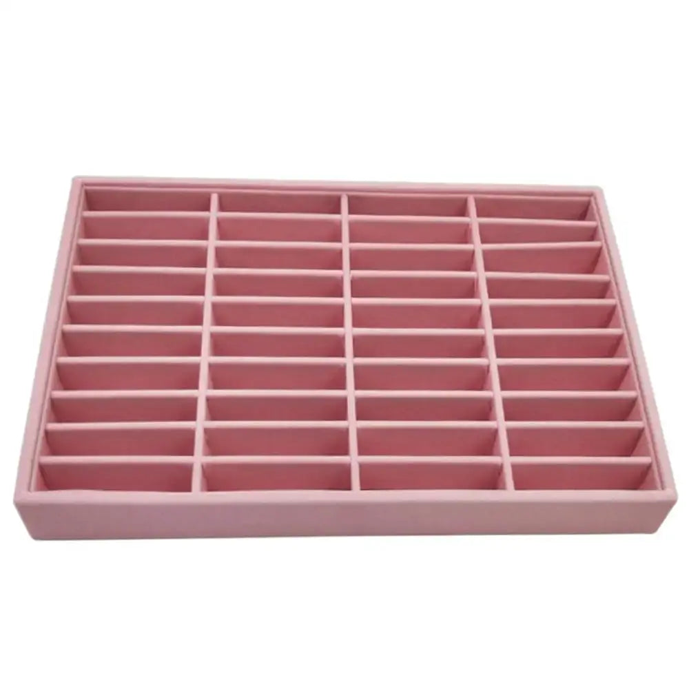 Ring Holder Box 54 Grids Clear Glass Lid Showcase 40 Slots Jewelry Organizer Jewelry Box for Earrings Necklaces Bracelets from PriceLows™
