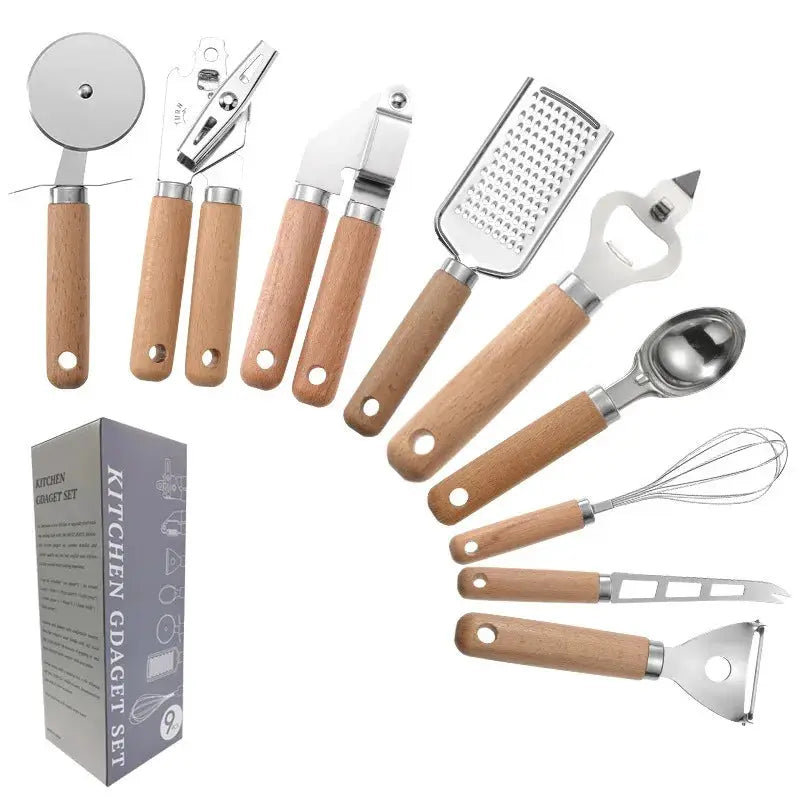 Cooking Utensils Set | Silicone | Wooden Handles | Assorted Colors