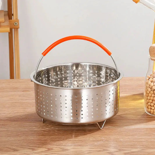 Stainless Steel Steamer Basket | 304 Grade | Silicone Covered Handle | 1.5L-8L