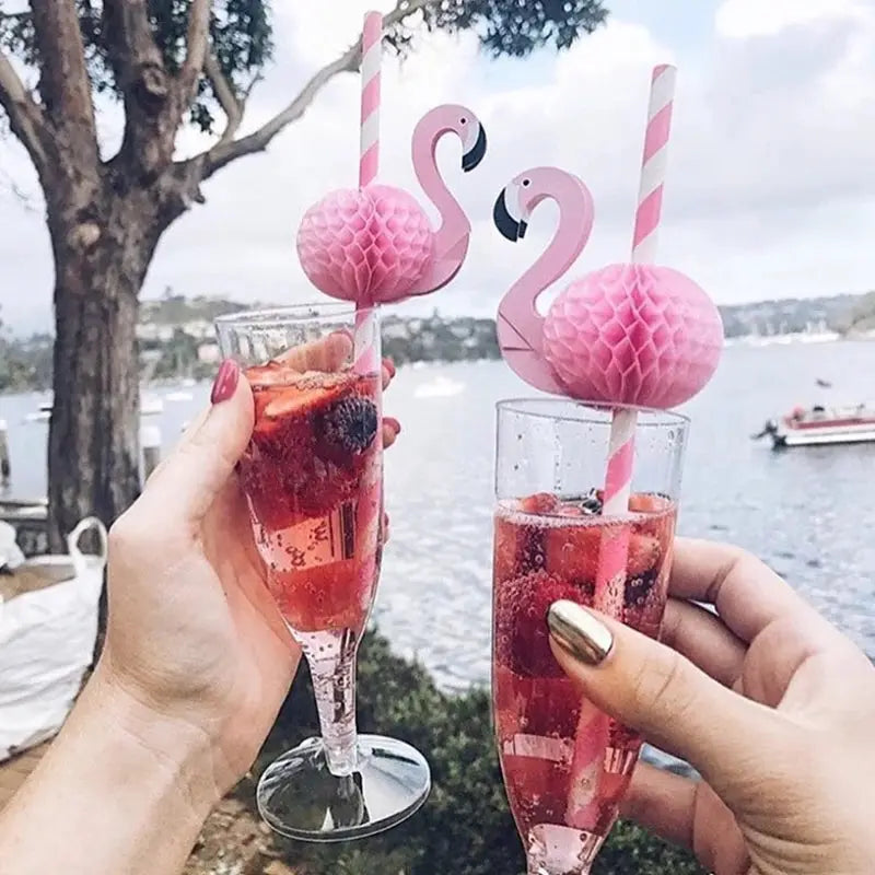 Flamingo Paper Straws | Jungle Pattern | 10 And 20 Pack