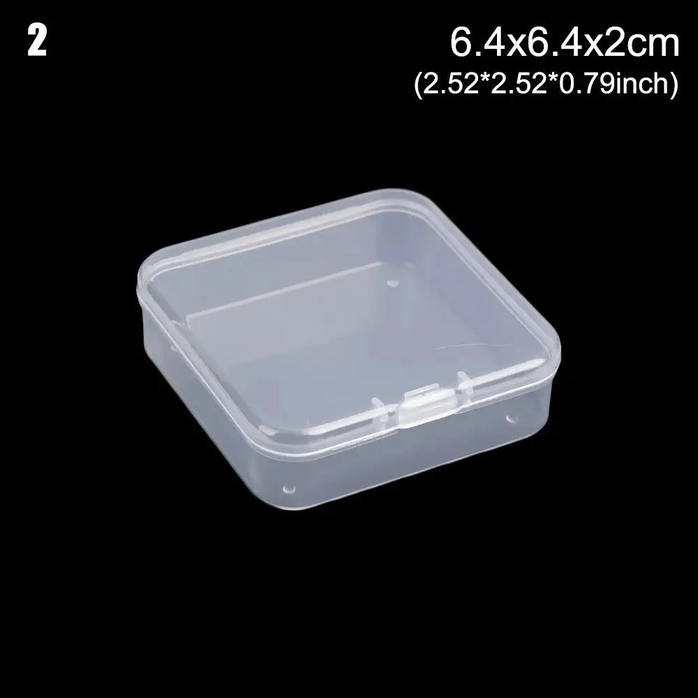 1PC Square/Round Transparent Plastic Storage Box Small Case Beads Earrings Jewelry Container Hardware Organizer Pill Chip Box from PriceLows™