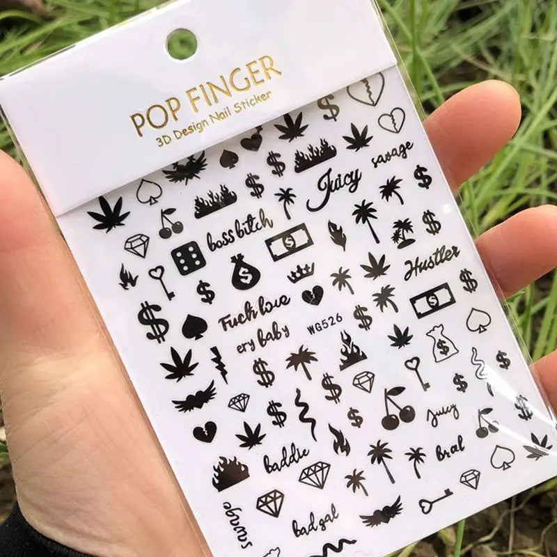 3D Money Dollar Sign Nail Art Stickers Decal Wealthy Rich Style Self Adhesive Nails Acrylic Manicure Tips Decoration Tool from PriceLows™