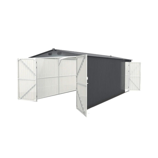 Heavy Duty Multipurpose Outdoor All Weather Utility Garage Storage Shed With Air | 200 Sq Ft | Steel | Outdoor Living