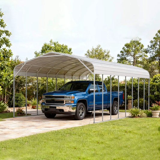 Heavy-Duty Outdoor High-Clearance Metal Carport | Metal | Outdoor Living Use | Outdoor Living
