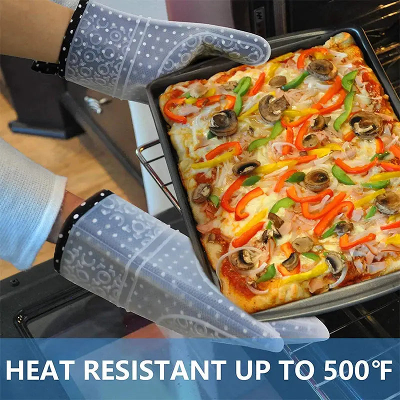 Oven Mitts | Silicone Double Layer | Heat Resistant Non Slip | 1 to 2 Pcs