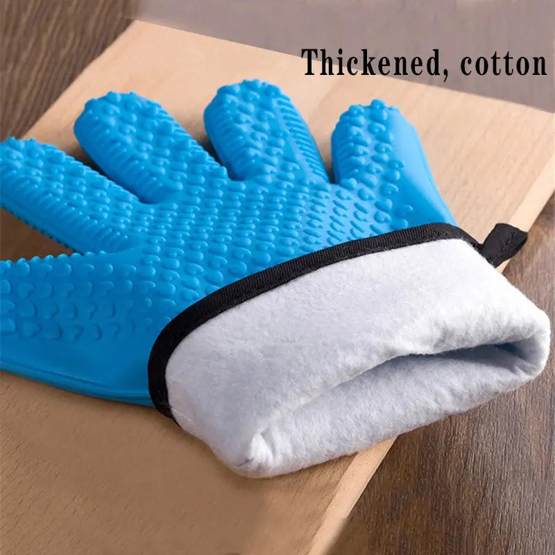 Silicone Heat Resistant Gloves | Non-Slip Grip | Oven Grill Mitts | 1-2 Pcs