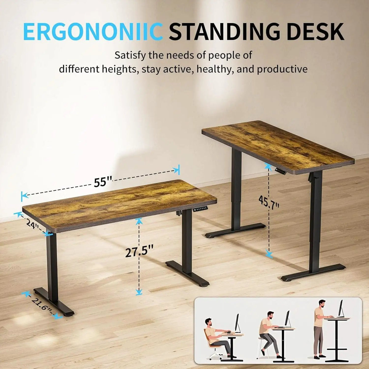 Height Adjustable Electric Standing Desk for Home Office from PriceLows™