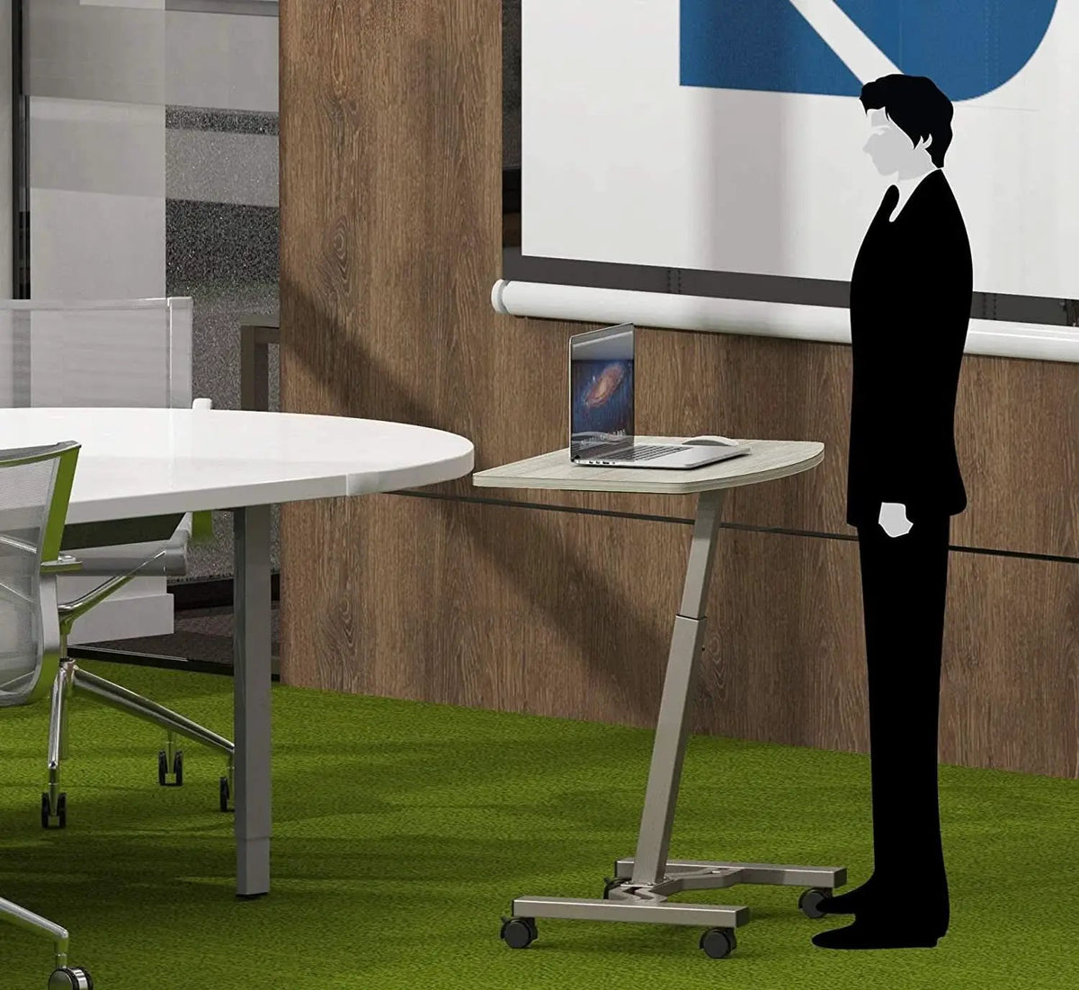 Height Adjustable Laptop Desk Cart, 28 To 33 Inch, Maple from PriceLows™
