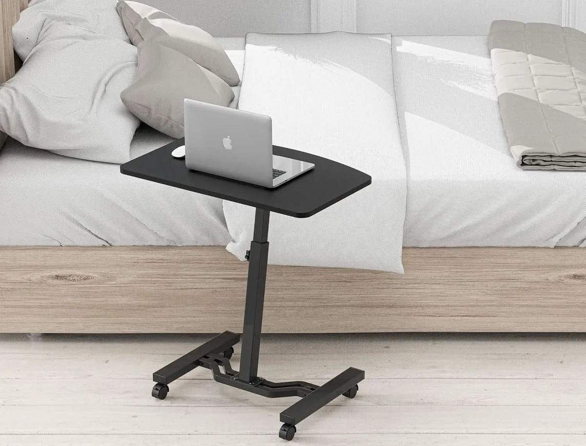 Height Adjustable Mobile Laptop Cart 28 To 33 Inches Black from PriceLows™