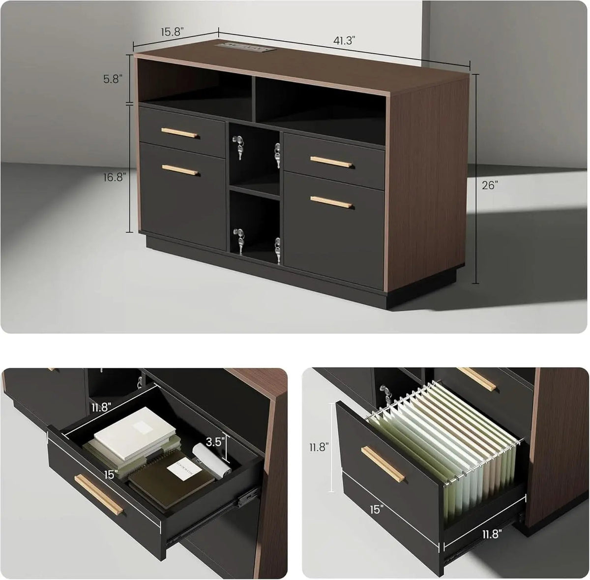 Walnut Seventy OneInch Height Adjustable Standing Desk Cabinets from PriceLows™