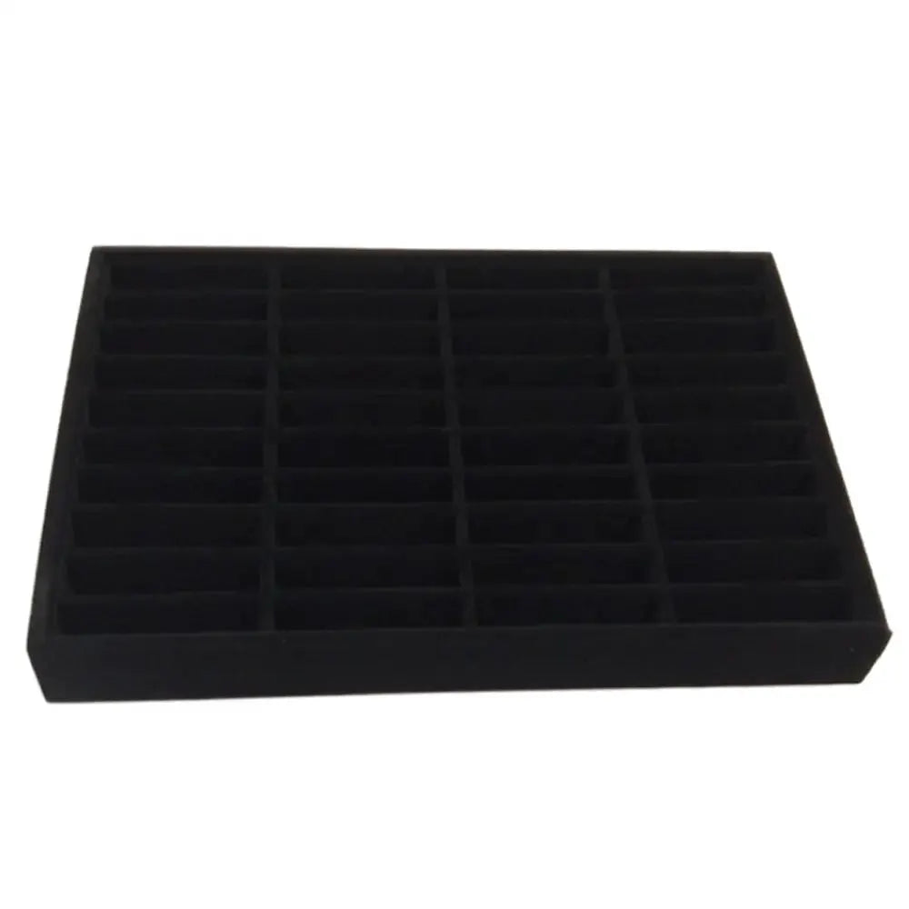 Ring Holder Box 54 Grids Clear Glass Lid Showcase 40 Slots Jewelry Organizer Jewelry Box for Earrings Necklaces Bracelets from PriceLows™