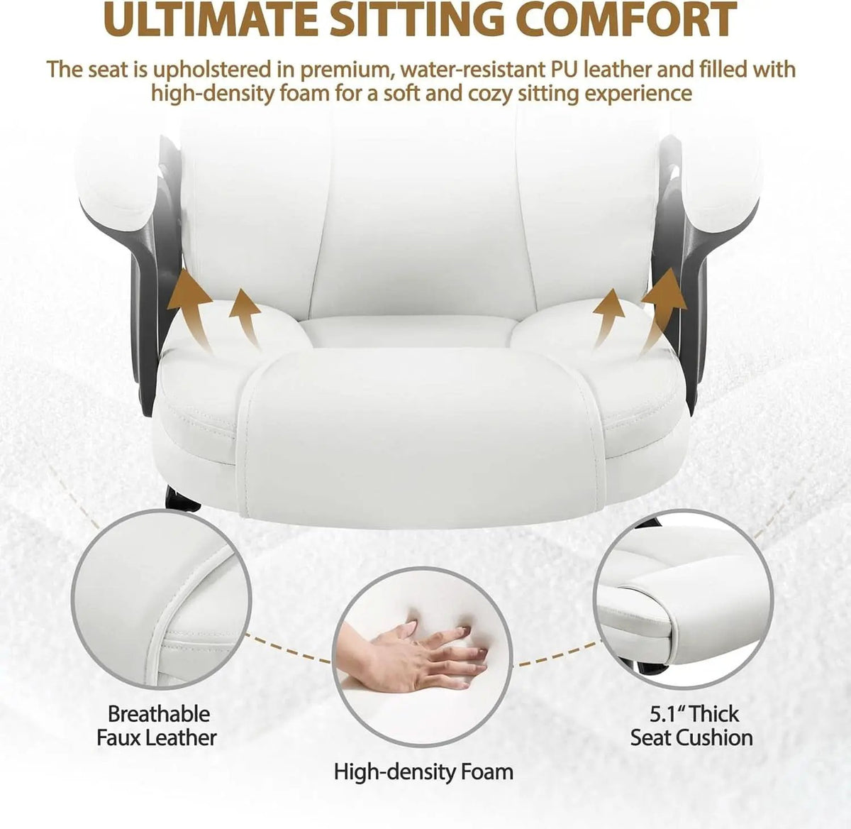 High Back Executive Chair White Ergonomic Office Chair from PriceLows™