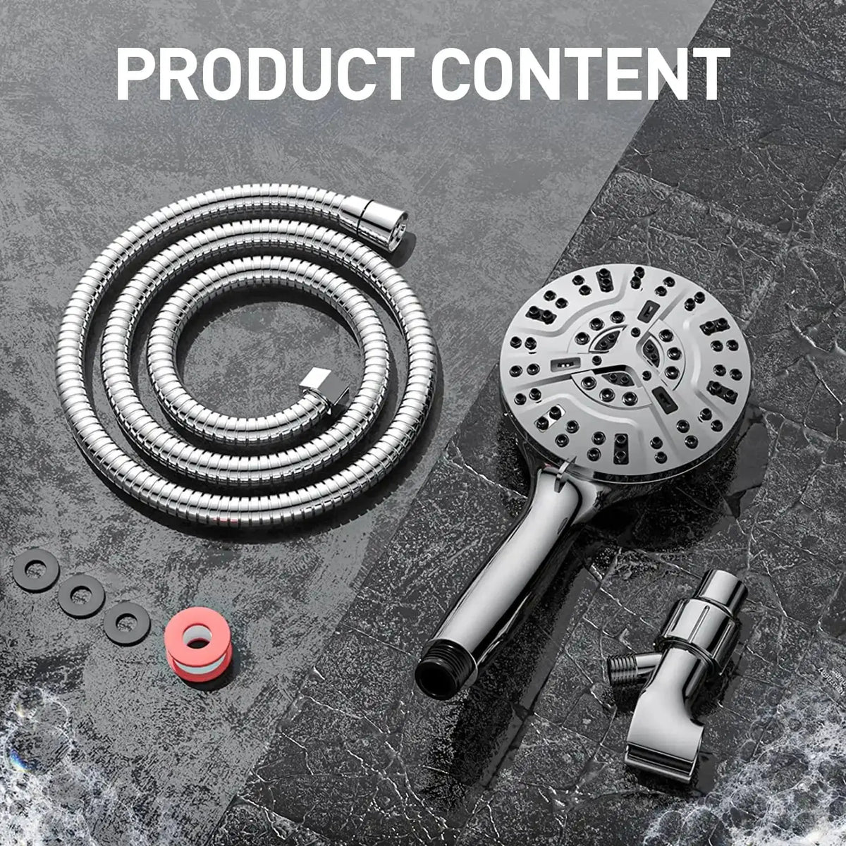 Shower Head with Handheld, High Pressure 10 Modes with 59" Stainless Steel Hose Adjustable Holder from PriceLows™
