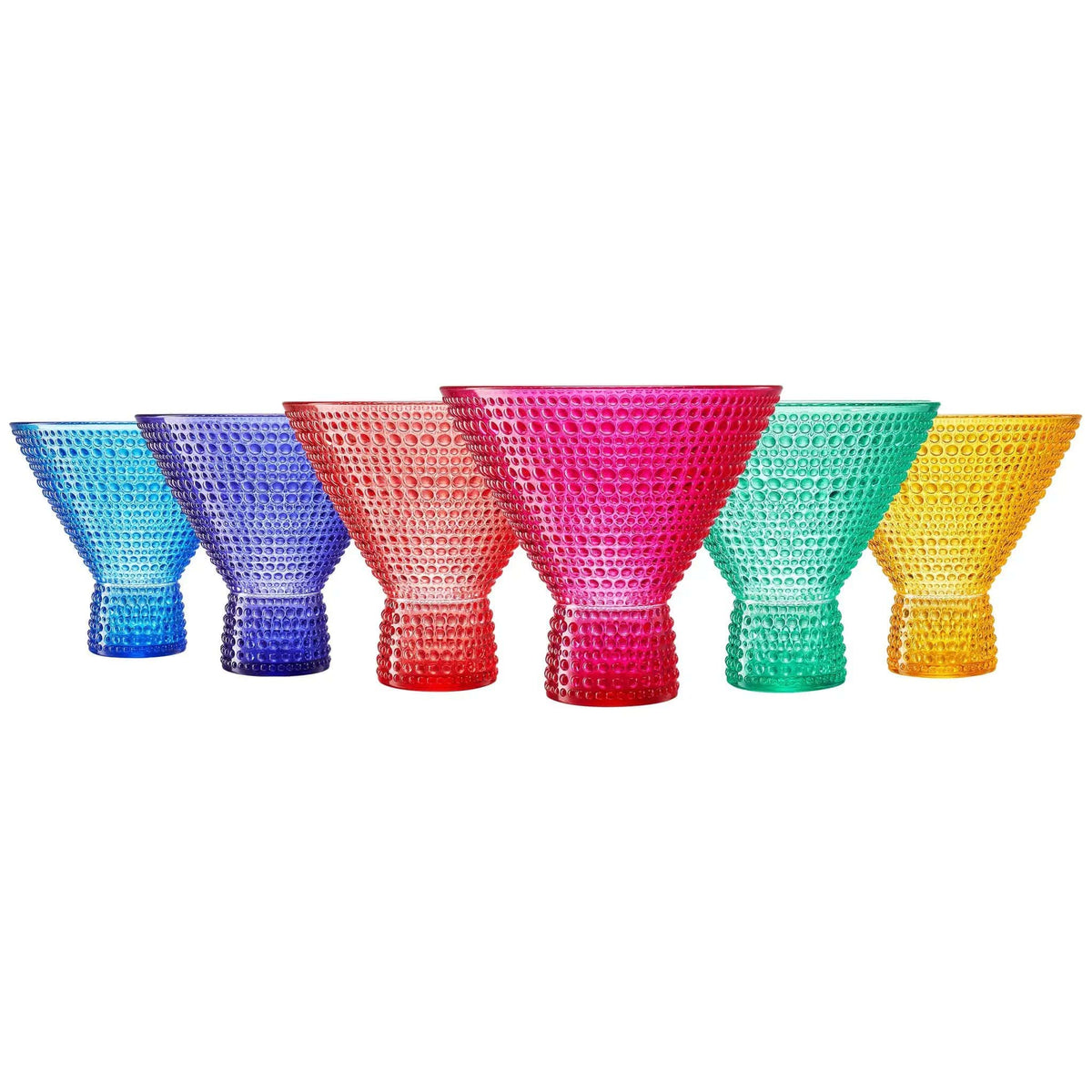 Madrid Acrylic Martini Hobnail Glassware | 9 oz | Set of 6 | Acrylic
