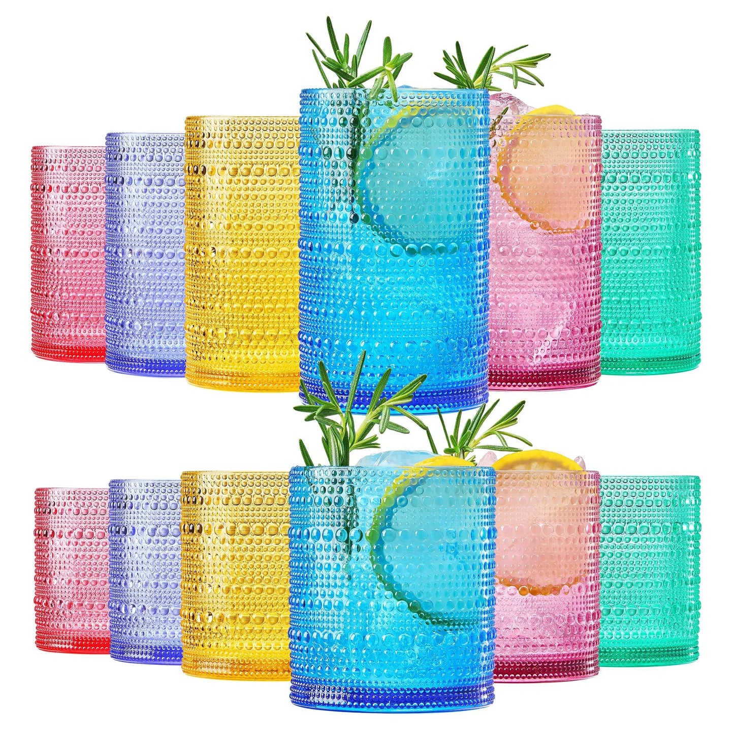 Madrid Acrylic Hobnail Lowball & Highball Glassware, Set of 12 from PriceLows™