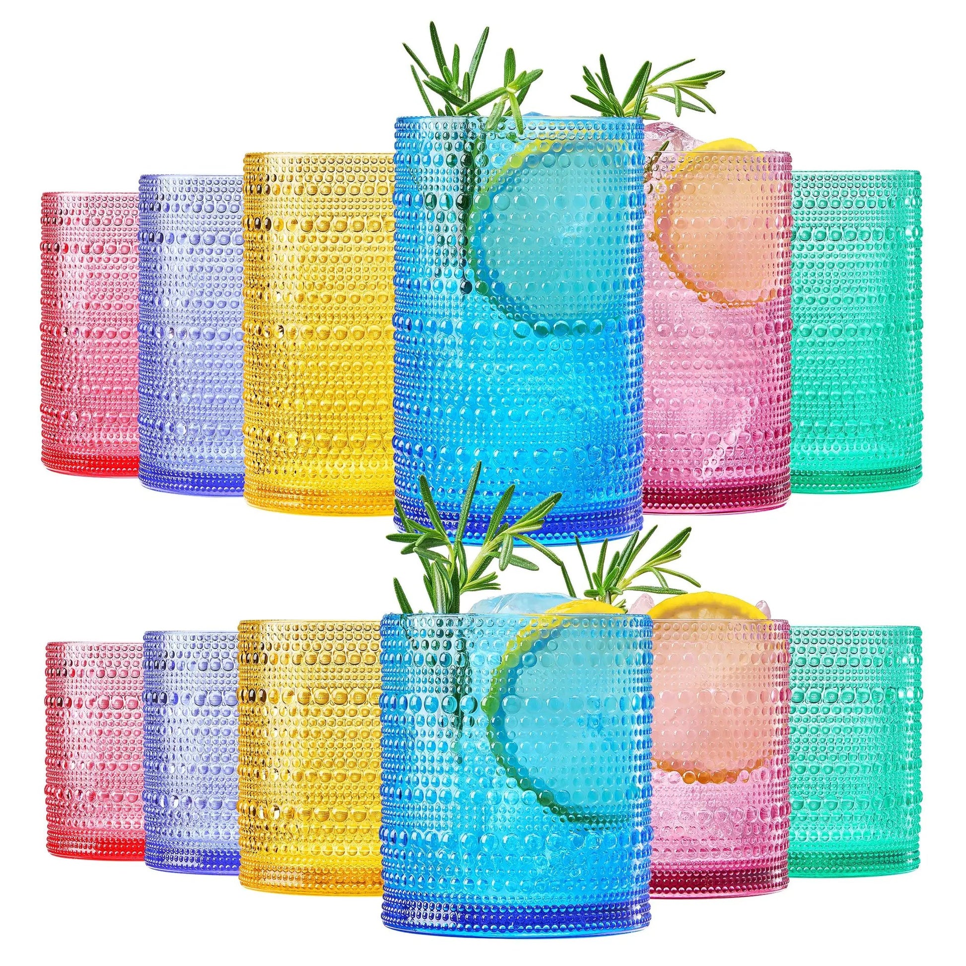 Madrid Acrylic Hobnail Lowball & Highball Glassware, Set of 12 from PriceLows™