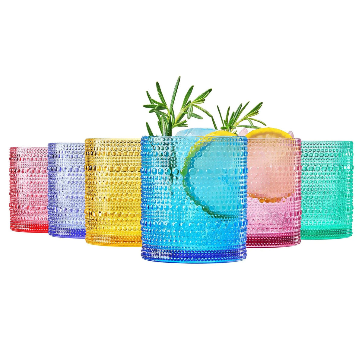 Madrid Acrylic Lowball Hobnail Glassware | 10 oz | Set of 6 | Acrylic