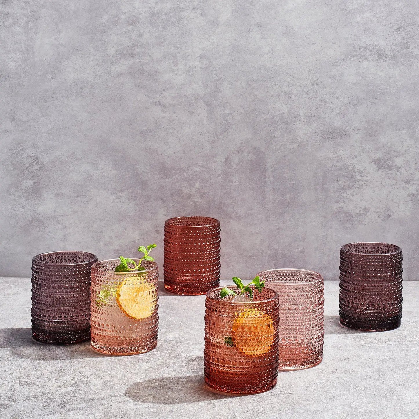 Venus Hobnail Lowball Whiskey Glassware, Set of 6 from PriceLows™