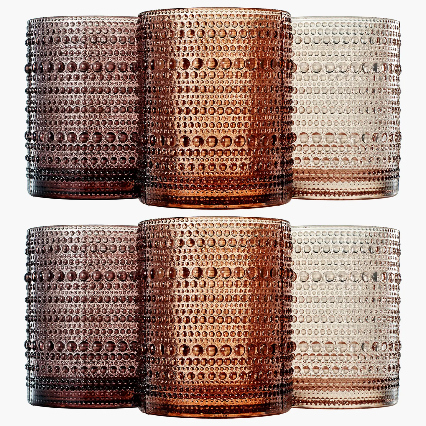 Venus Hobnail Lowball Whiskey Glassware, Set of 6 from PriceLows™