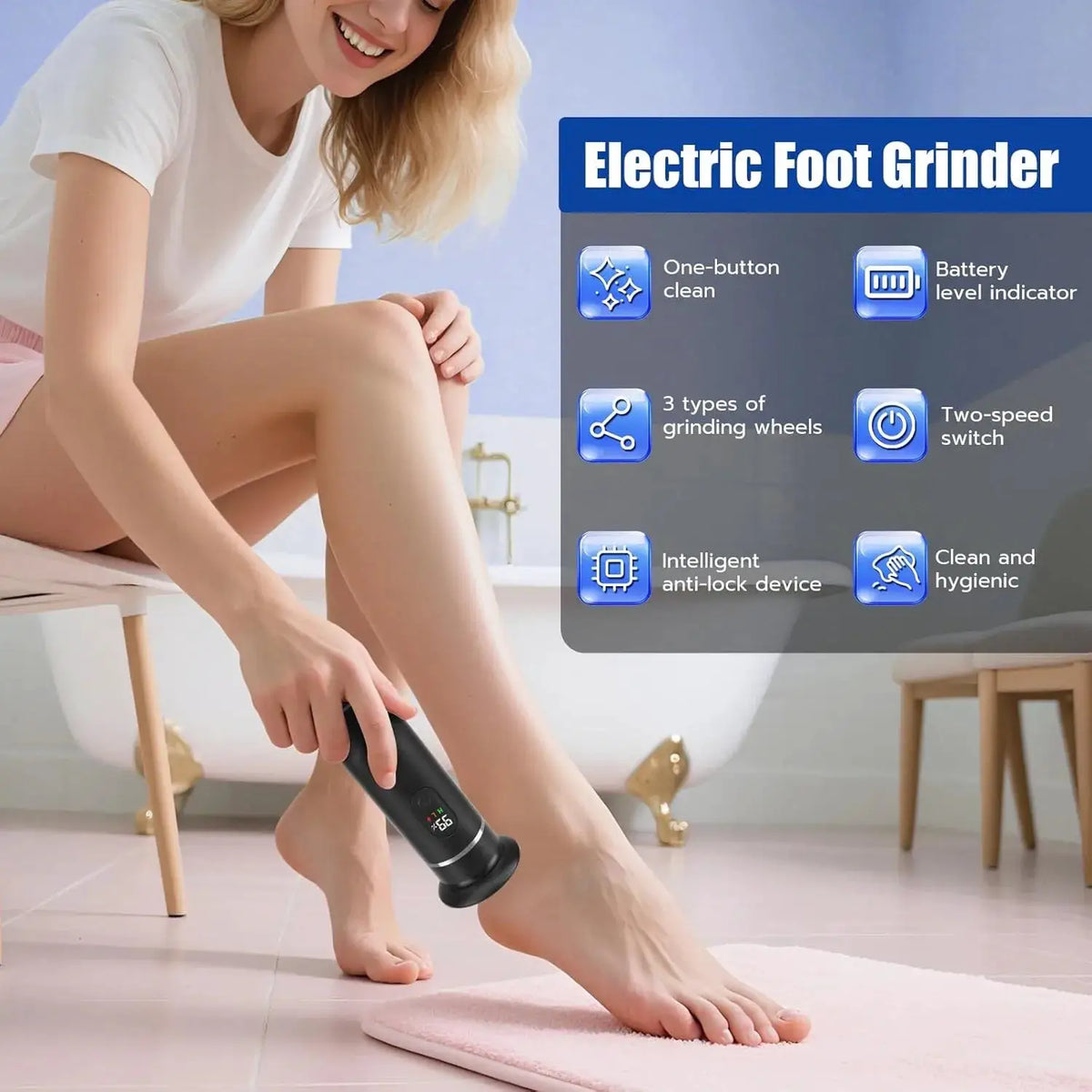 Aluminum Alloy Professional Electric Callus Remover With 60PCS Replacement Pads Electric Foot File, Foot Care Tools, Gift Box from PriceLows™