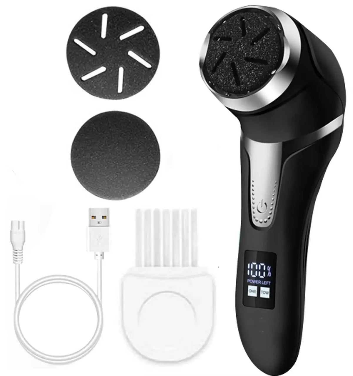 Rechargeable Electric Foot Rasp Electric Pedicure Foot Sander IPX7 Waterproof 3 Grinding Heads to Eliminate Feet Dead Skin from PriceLows™
