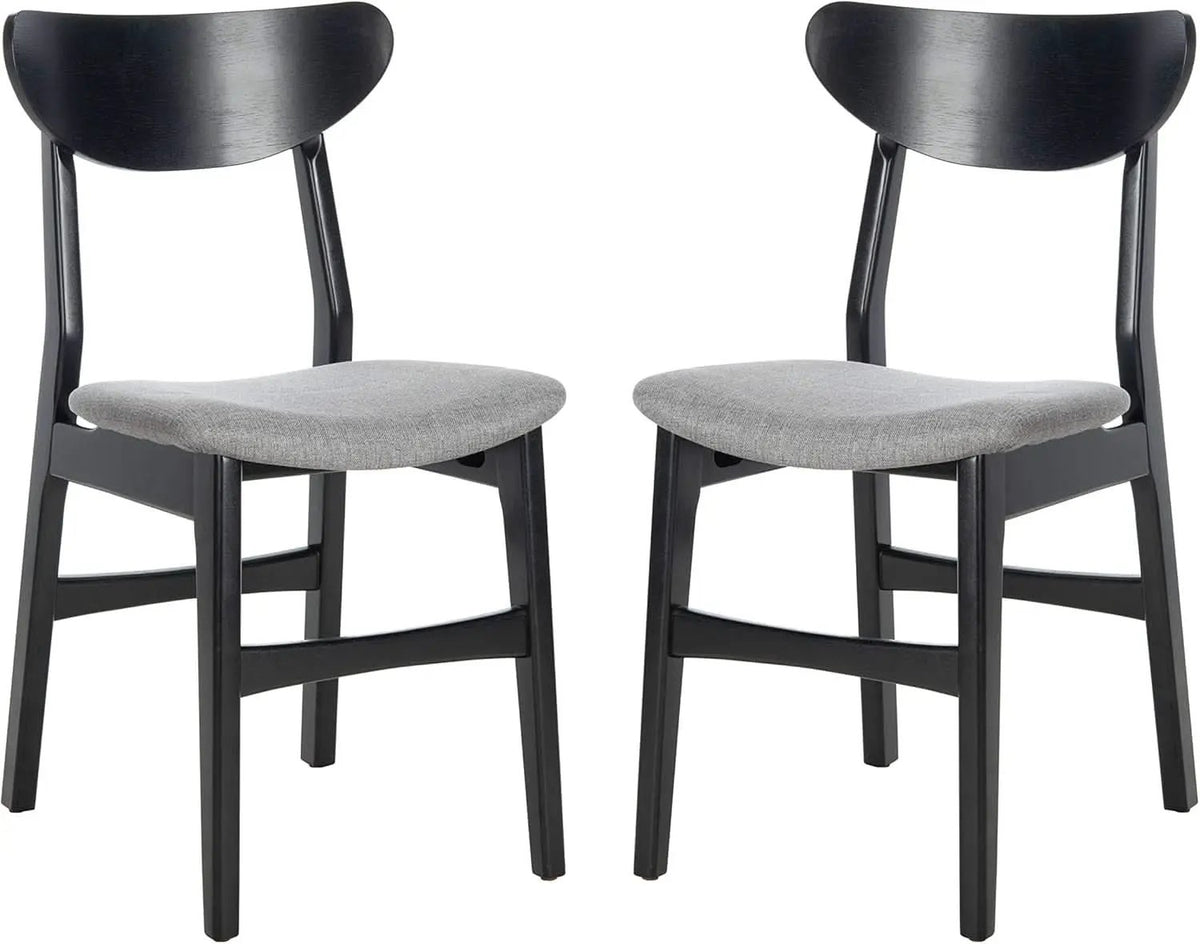 Home Lucca Retro Black And Grey Cushion Dining Chair Set 2 from PriceLows™