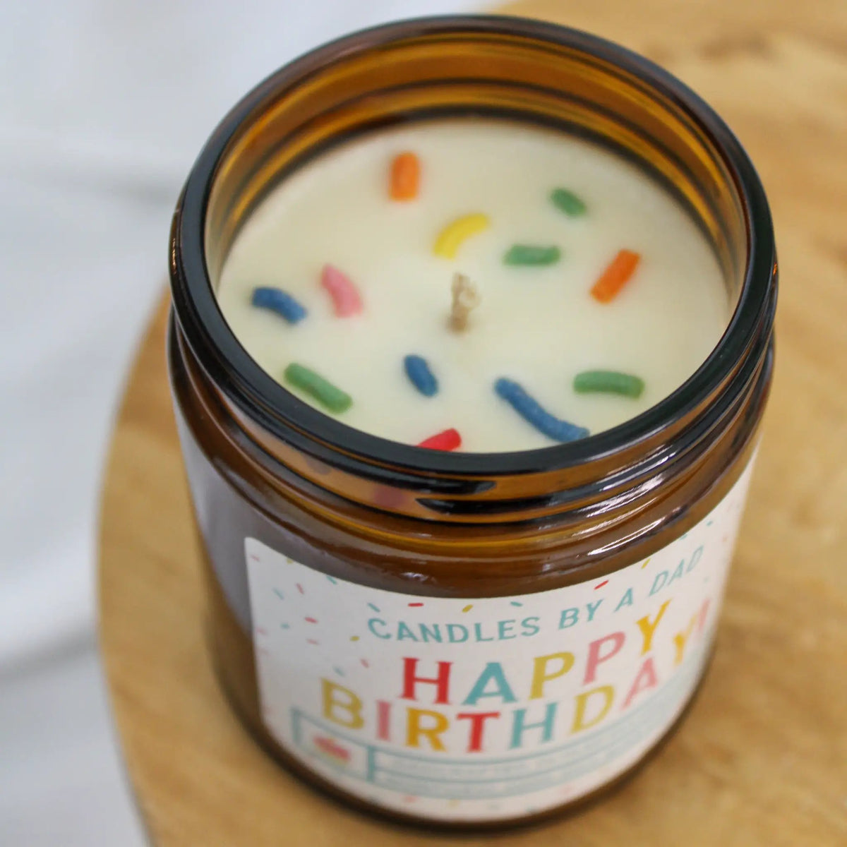 Birthday Cake Scented Candle | 7 Oz Capacity | Topped With Real Sprinkles