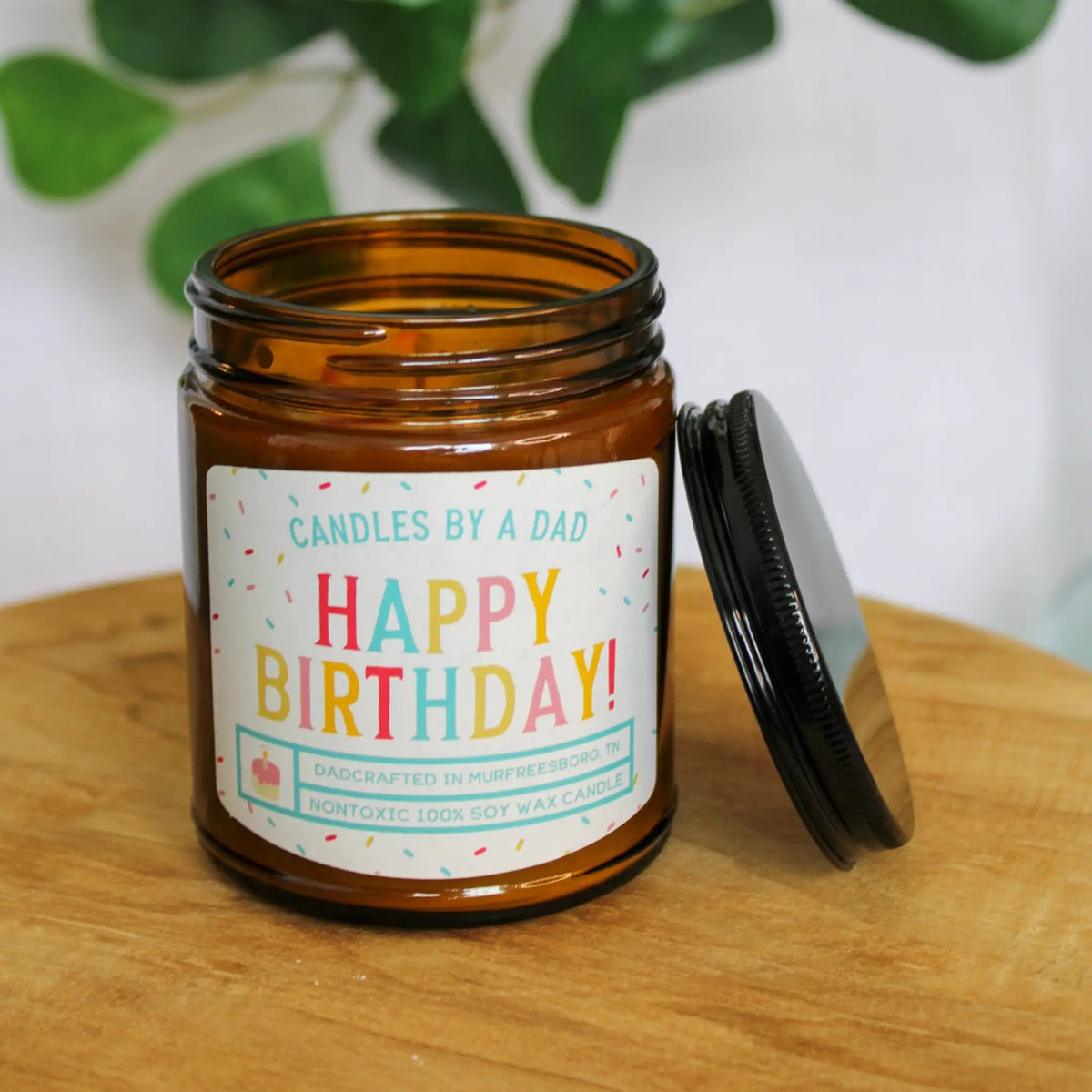 Birthday Cake Scented Candle | 7 Oz Capacity | Topped With Real Sprinkles