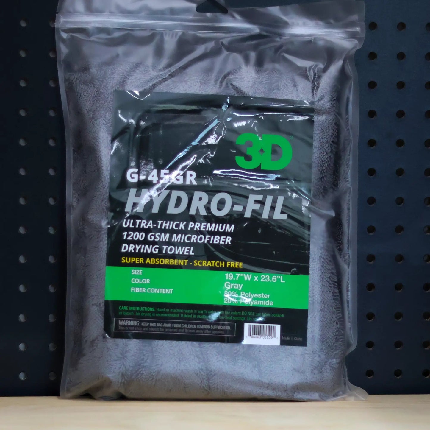 3D Gray HYDRO-FIL Ultra-Thick 1200 GSM Premium Microfiber Towel 20X24 G-45GR from PriceLows™