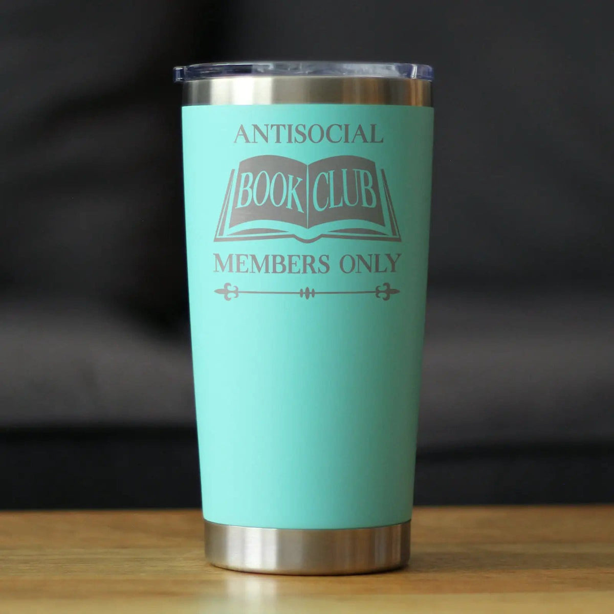 Insulated Coffee Tumbler | 20 oz Stainless Steel | Sliding Lid | Antisocial Book Club