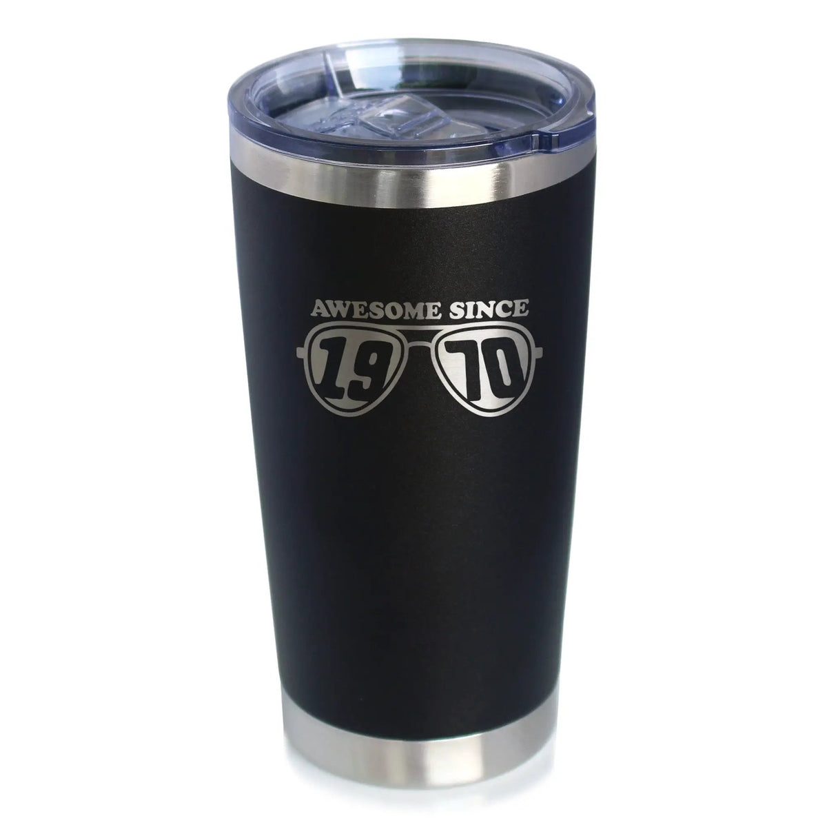 Awesome Since 1970 Coffee Tumbler | 20 Oz Double Wall Stainless Steel | Sliding Lid | 55th Birthday Gift Ideas