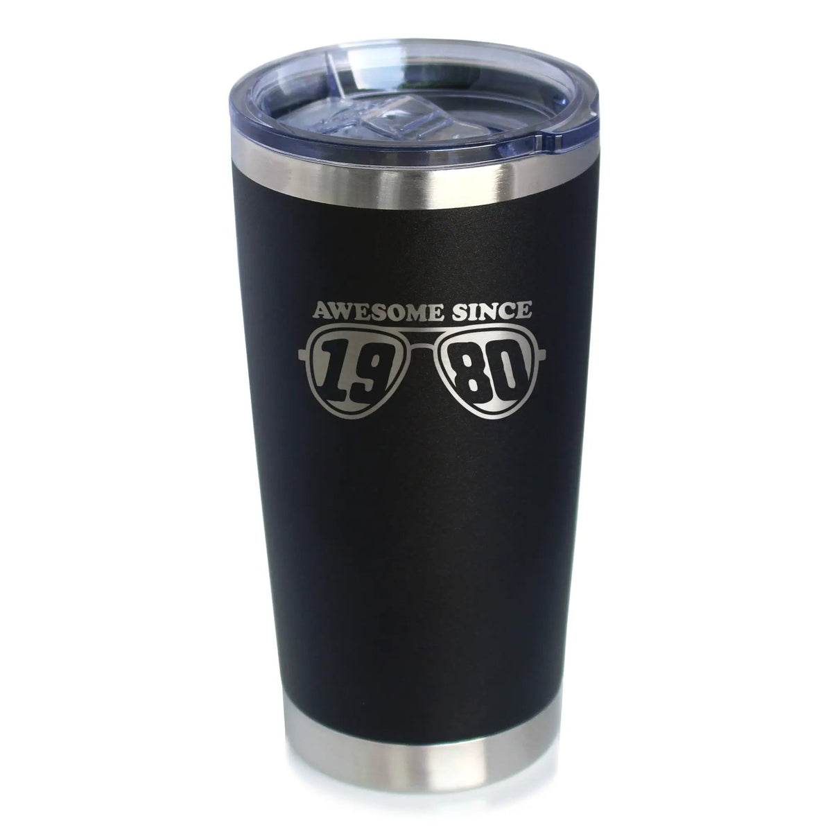 Awesome Since 1980 Coffee Tumbler | 20 Oz Double Wall Stainless Steel | Sliding Lid | 45th Birthday Gift Ideas
