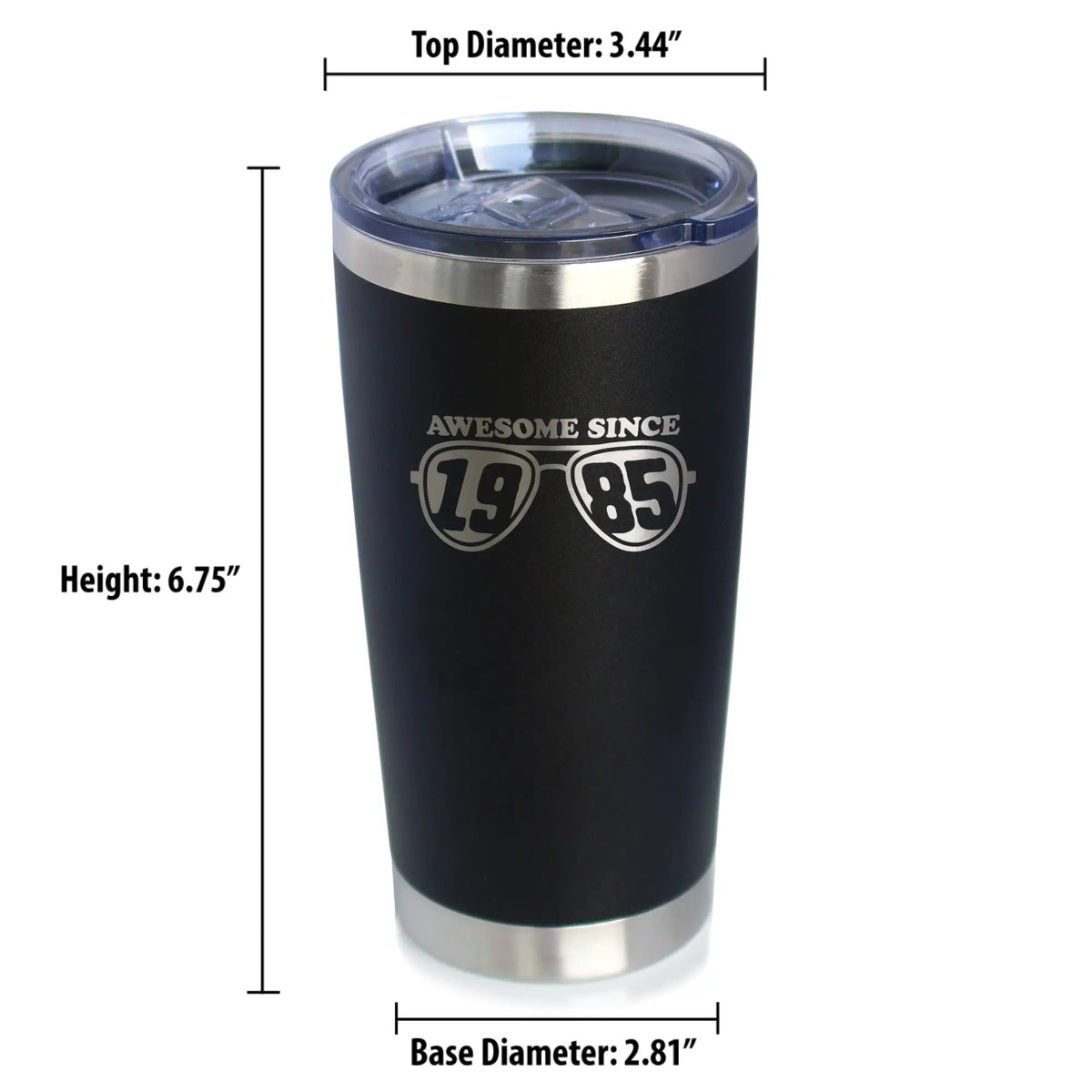Awesome Since 1985 Coffee Tumbler | 20 Oz Double Wall Stainless Steel | Sliding Lid | 40th Birthday Gift Ideas